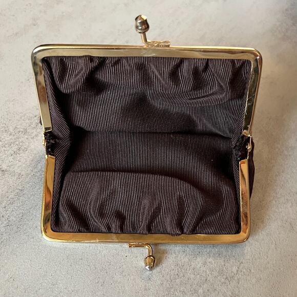 Judith Leiber Python Snake Skin Frame Bag Gold Tone Cutout Hardware Vintage - Picture 12 of 16